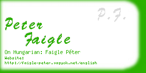 peter faigle business card